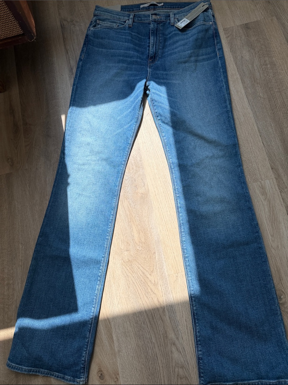 Hudson Jeans Medium Blue Wide-Leg Flare Denim